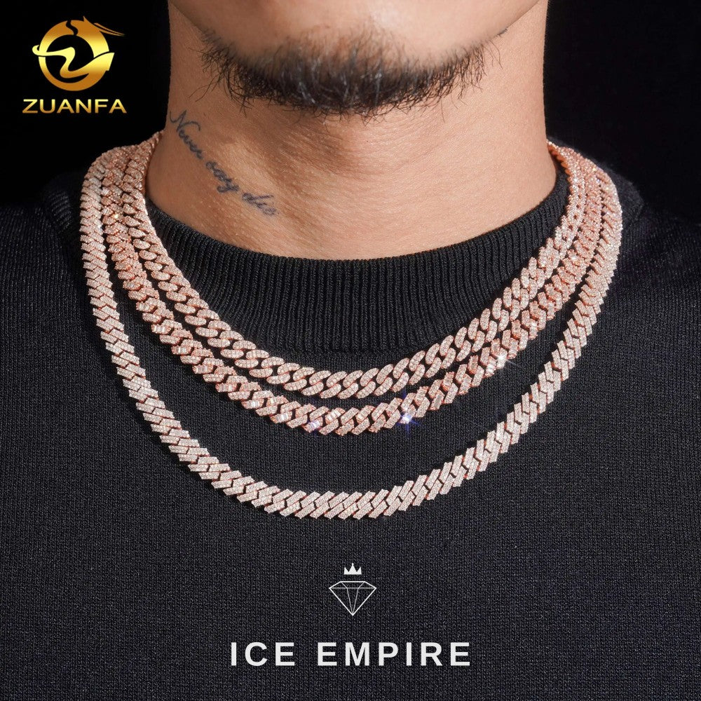 Iced Out Rose Gold Plated Moissanite Cuban Chain