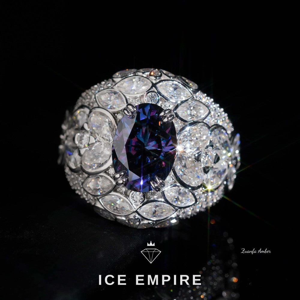 Iced Out 925 Silver Moissanite Ring