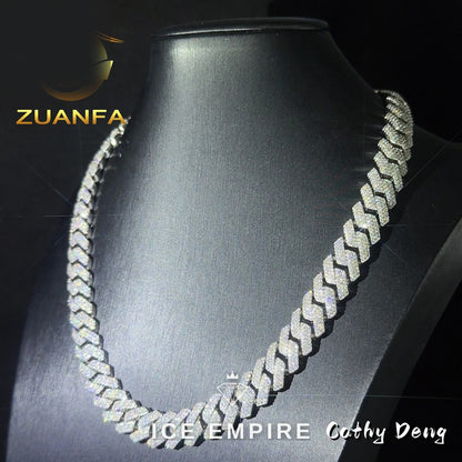 Iced Out Rose Gold Plated Moissanite Cuban Chain