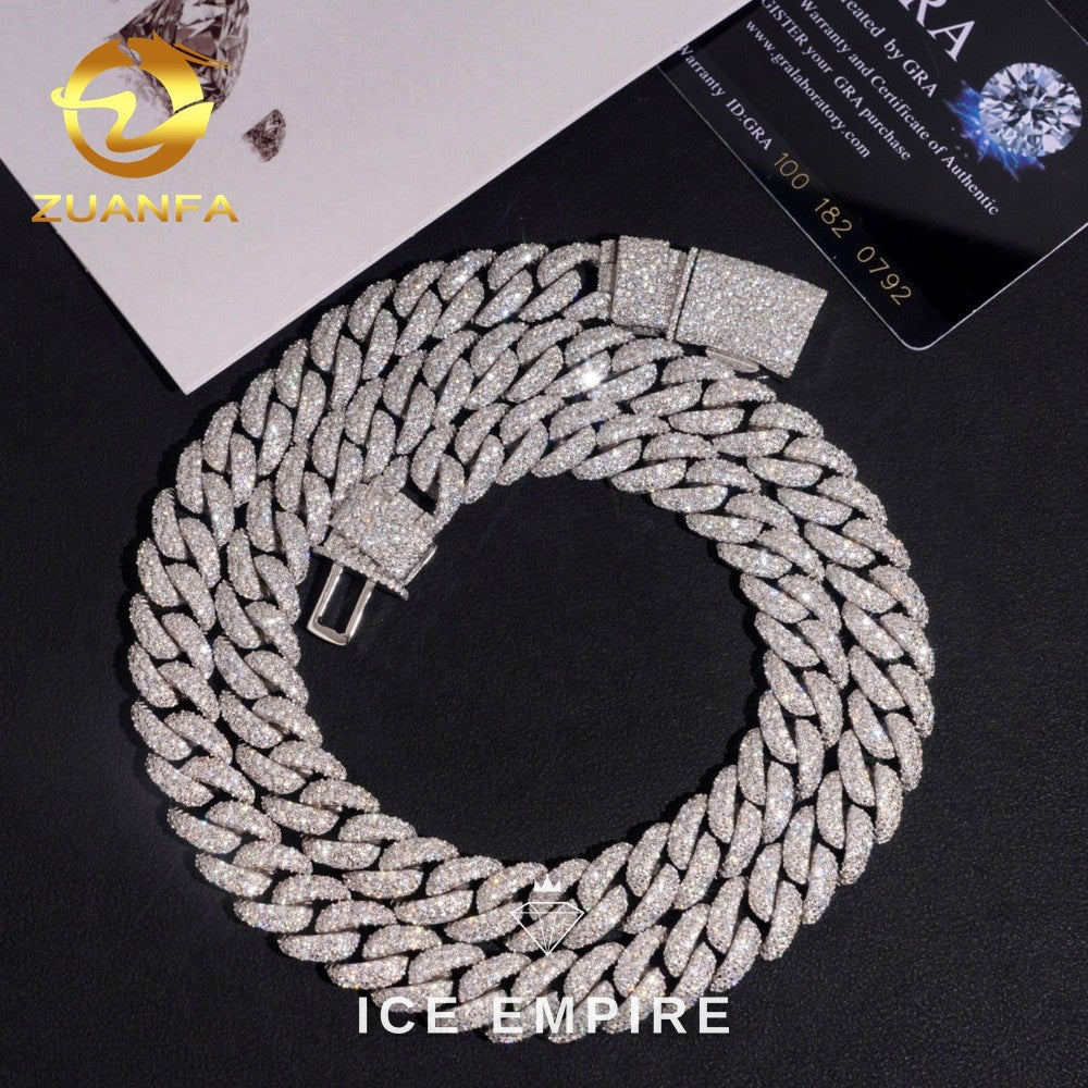 Iced Out Rose Gold Plated Moissanite Cuban Chain