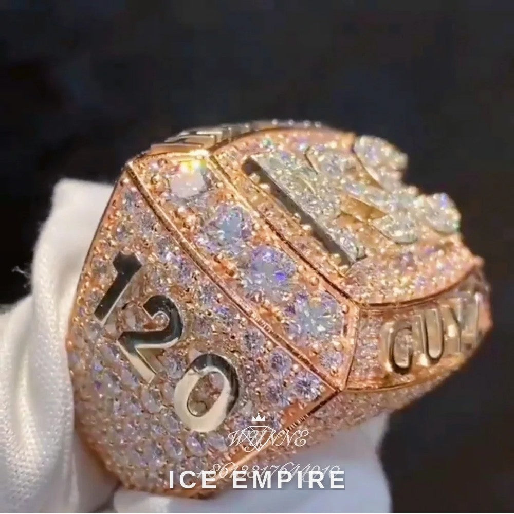 Iced Out 14K Gold Moissanite Ring
