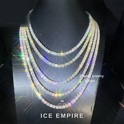 Iced Out Rose Gold Plated Moissanite Tennis Chain