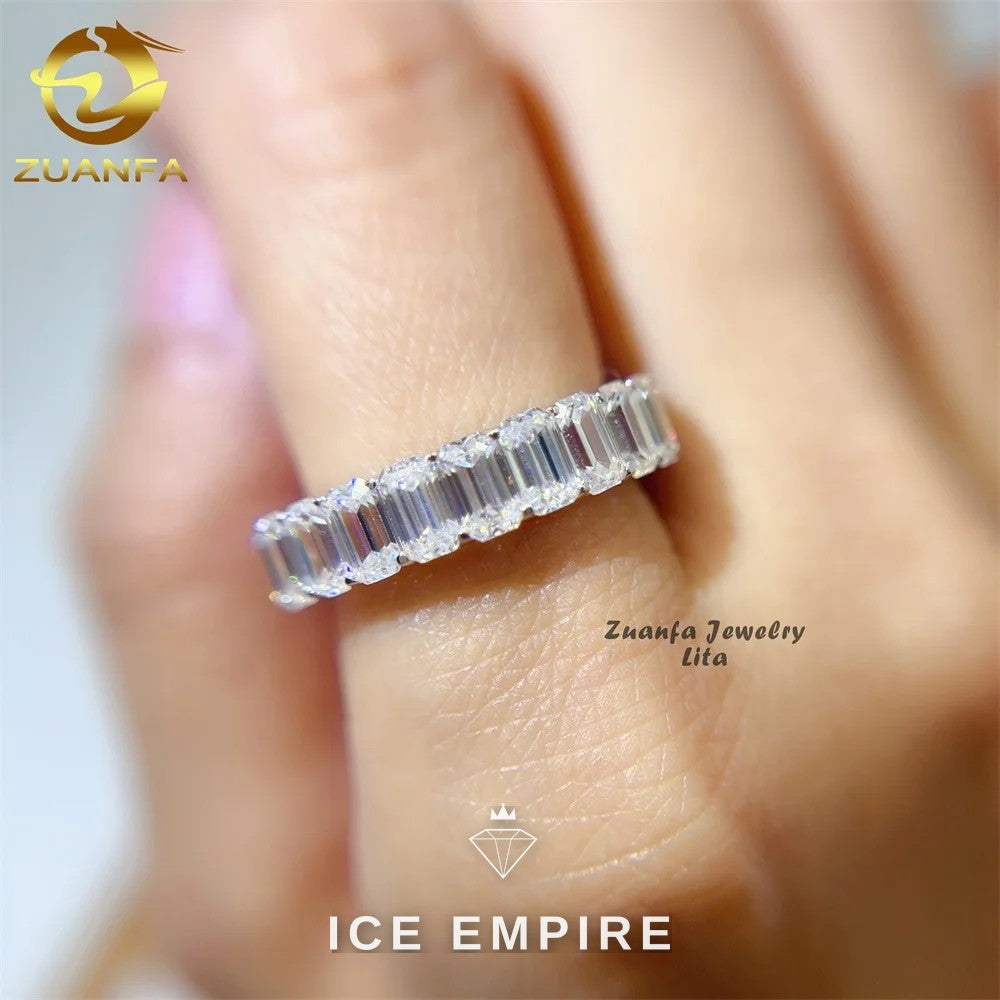 Iced Out 925 Silver Moissanite Ring