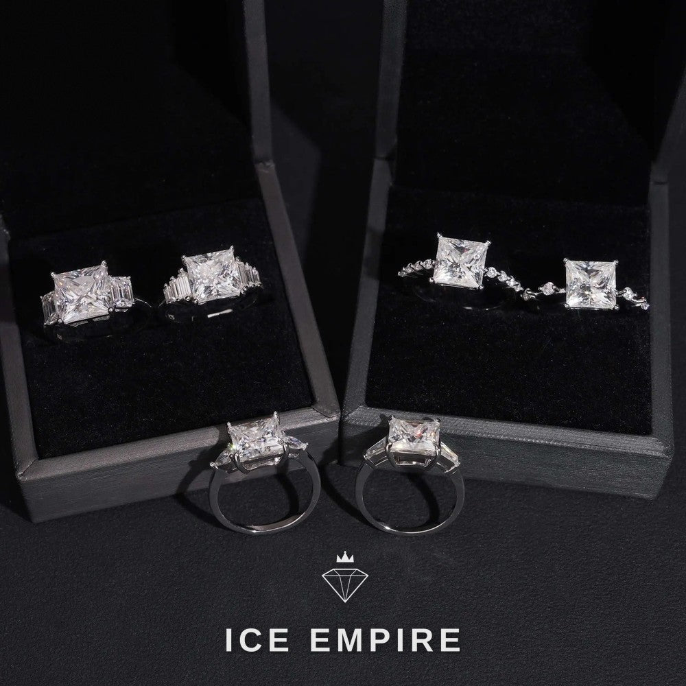 Iced Out Rose Gold Plated Moissanite Engagement Ring