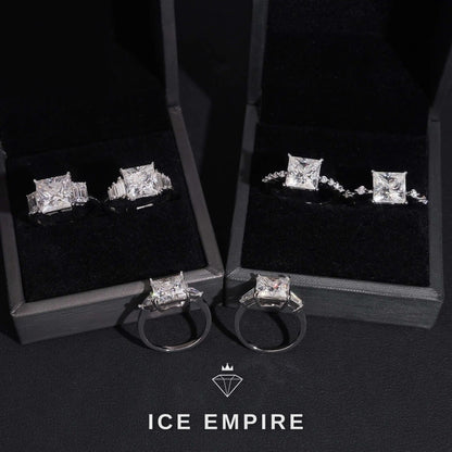 Iced Out Rose Gold Plated Moissanite Engagement Ring