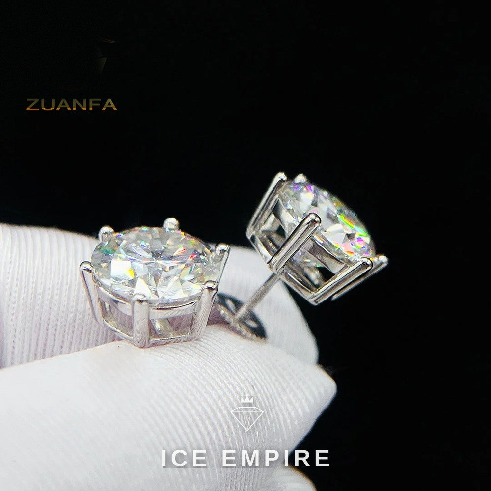 Iced Out 925 Silver Moissanite Earrings