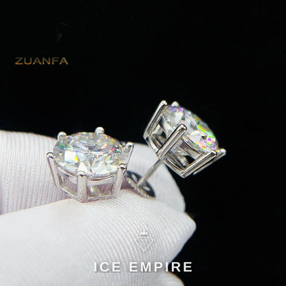 Iced Out 925 Silver Moissanite Earrings