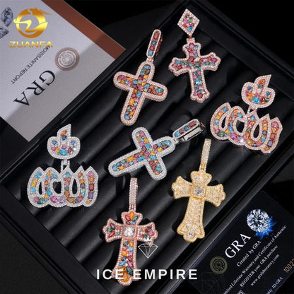 Iced Out Cross 925 Silver Pendant
