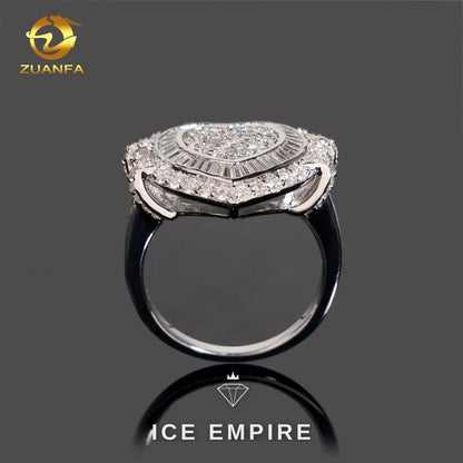 Iced Out Baguette 925 Silver Moissanite Ring