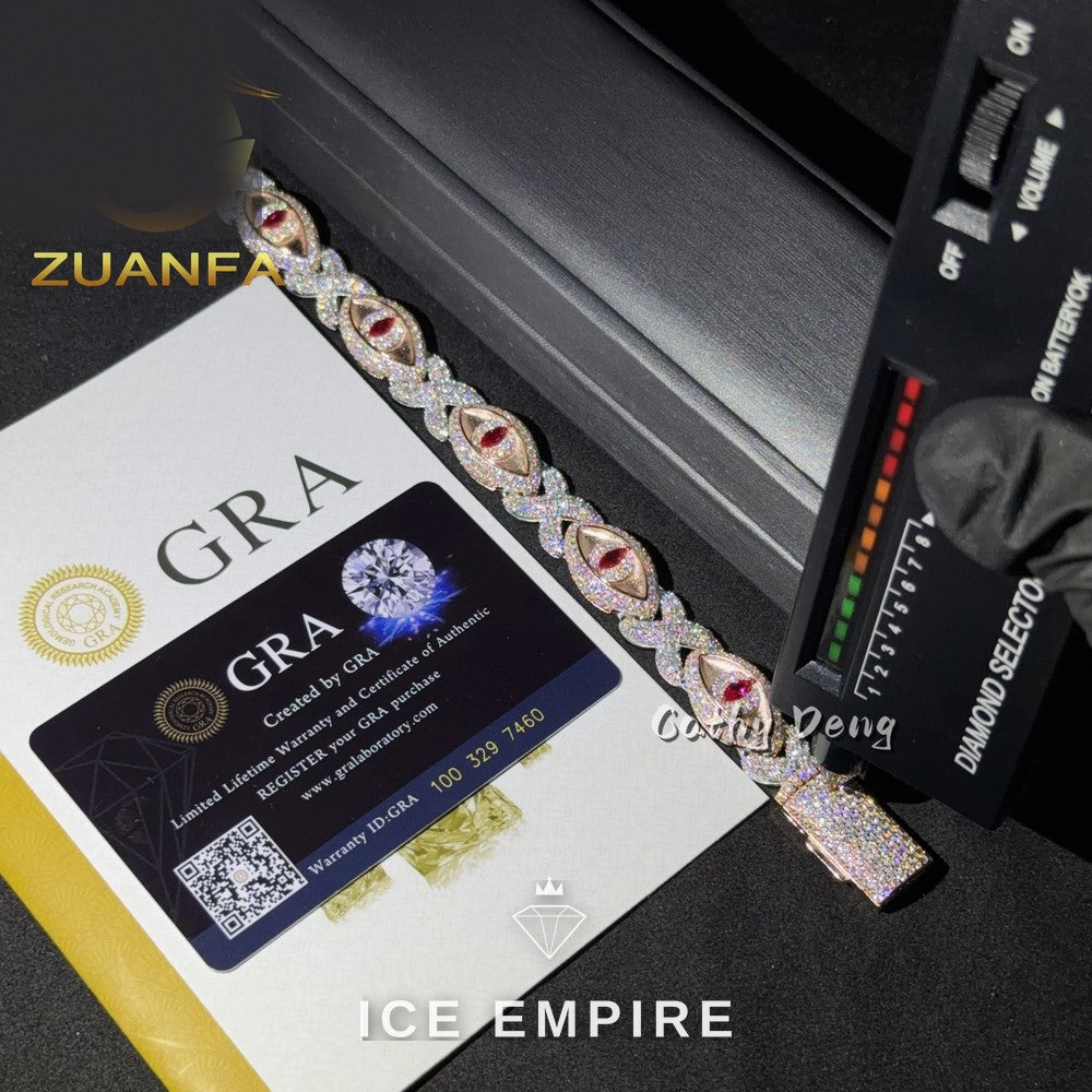Iced Out 925 Silver Moissanite Cuban Chain