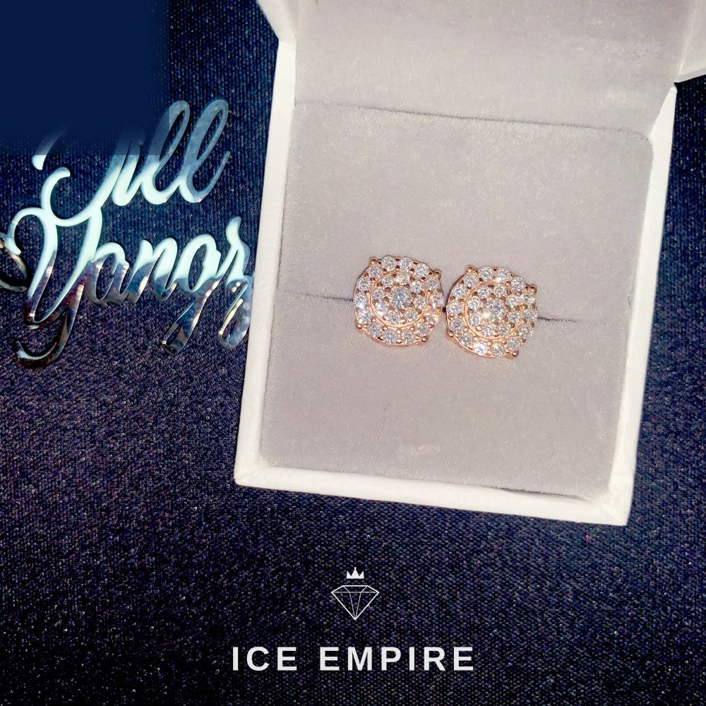 Iced Out Gold Plated Moissanite Stud Earrings