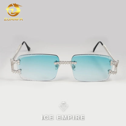 Iced Out 925 Silver Moissanite Glasses
