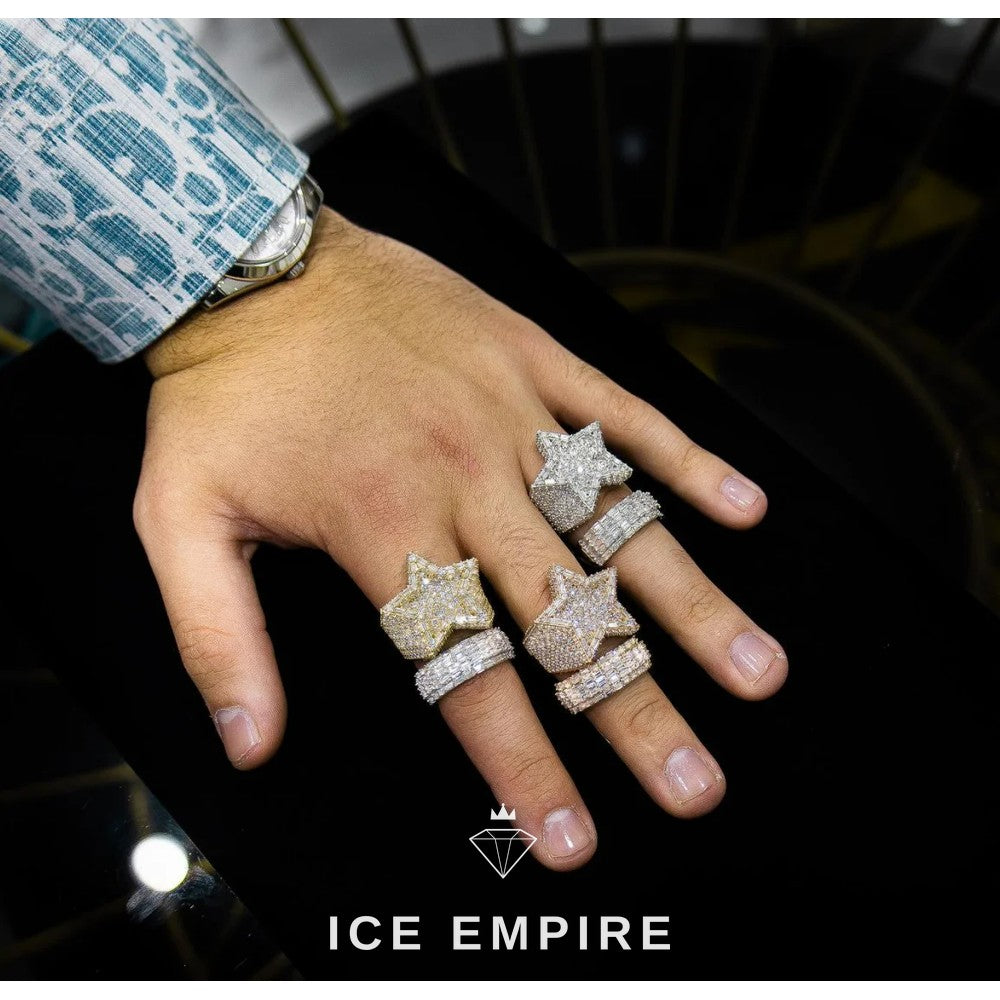 Iced Out Baguette 925 Silver Moissanite Cuban Chain