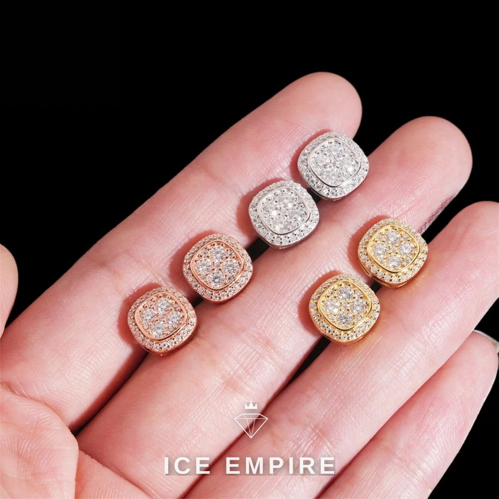 Iced Out 925 Silver Moissanite Earrings