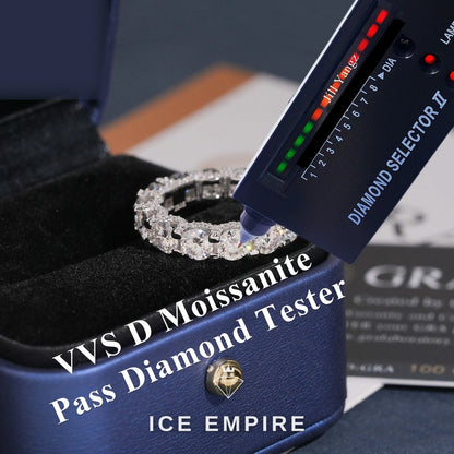 Iced Out 925 Silver Moissanite Engagement Ring