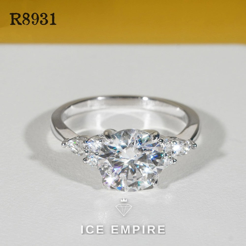 Iced Out 925 Silver Moissanite Engagement Ring