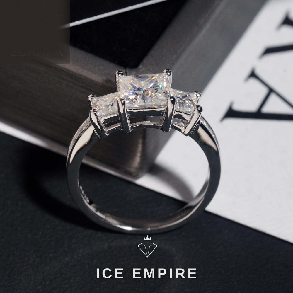 Iced Out Rose Gold Plated Moissanite Wedding Band