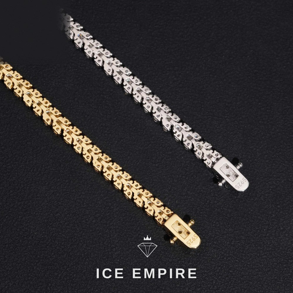 Iced Out Cluster 925 Silver Moissanite Tennis Bracelet