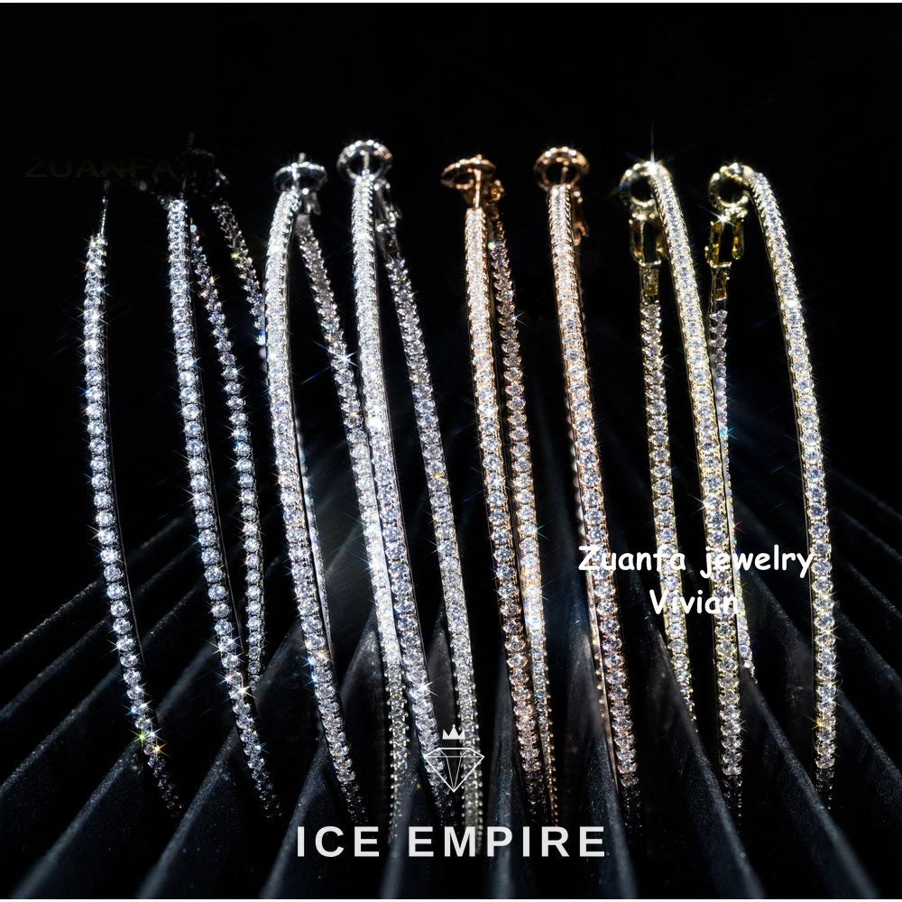 Iced Out 925 Silver Moissanite Earrings