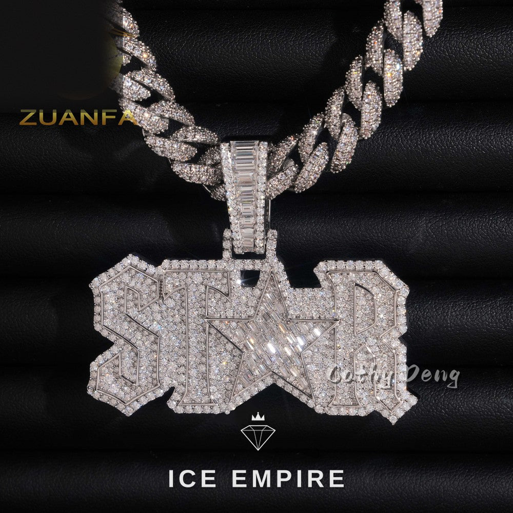 Iced Out Rose Gold Plated Moissanite Pendant