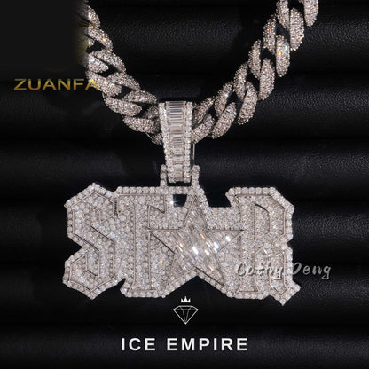 Iced Out Rose Gold Plated Moissanite Pendant