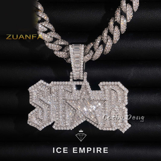 Iced Out Rose Gold Plated Moissanite Pendant