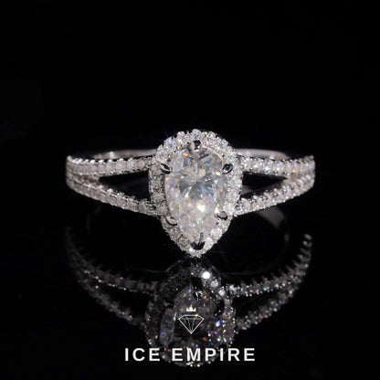 Iced Out Heart Rose Gold Plated Moissanite Wedding Band