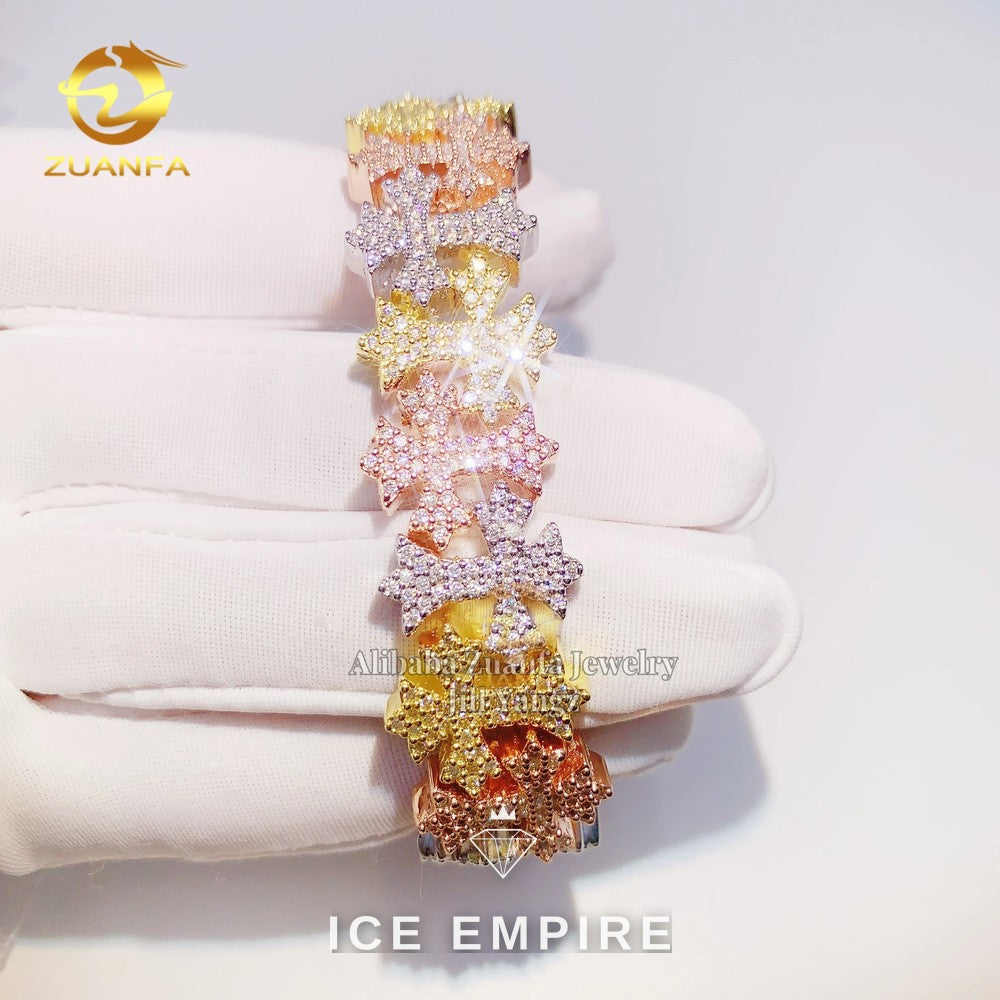 Iced Out Rose Gold Plated Moissanite Cuban Chain