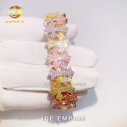 Iced Out Rose Gold Plated Moissanite Cuban Chain