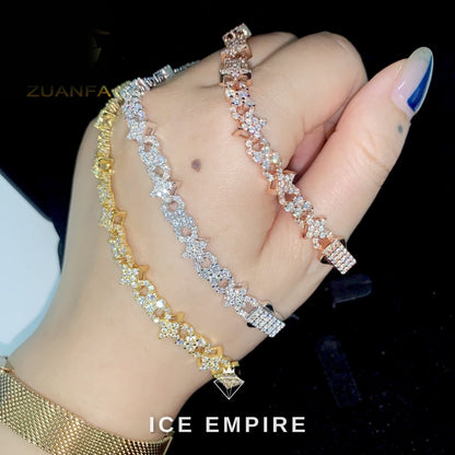 Iced Out Rose Gold Plated Moissanite Cuban Chain
