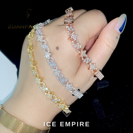 Iced Out Rose Gold Plated Moissanite Cuban Chain
