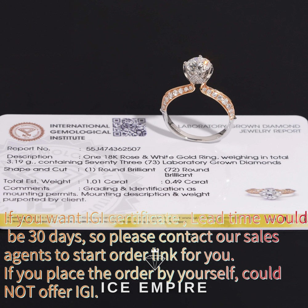 Iced Out 18K Gold Lab Grown Diamond Wedding Band
