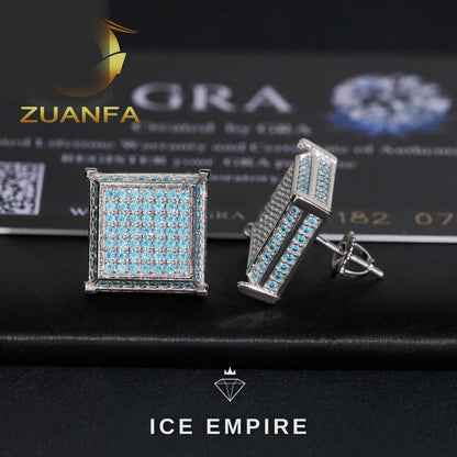 Iced Out 925 Silver Moissanite Earrings