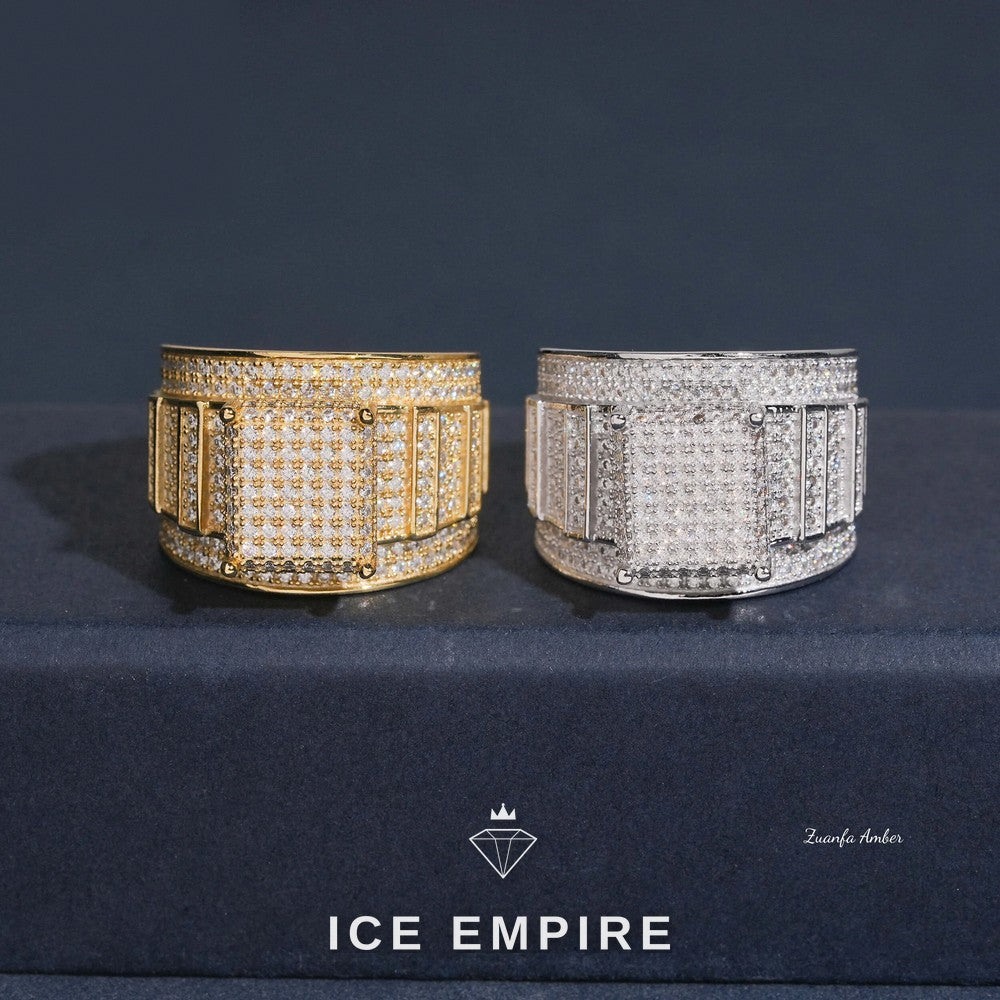 Iced Out Gold Plated Moissanite Ring