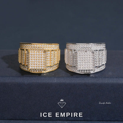 Iced Out Gold Plated Moissanite Ring