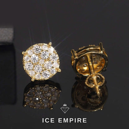Iced Out Gold Plated Moissanite Stud Earrings