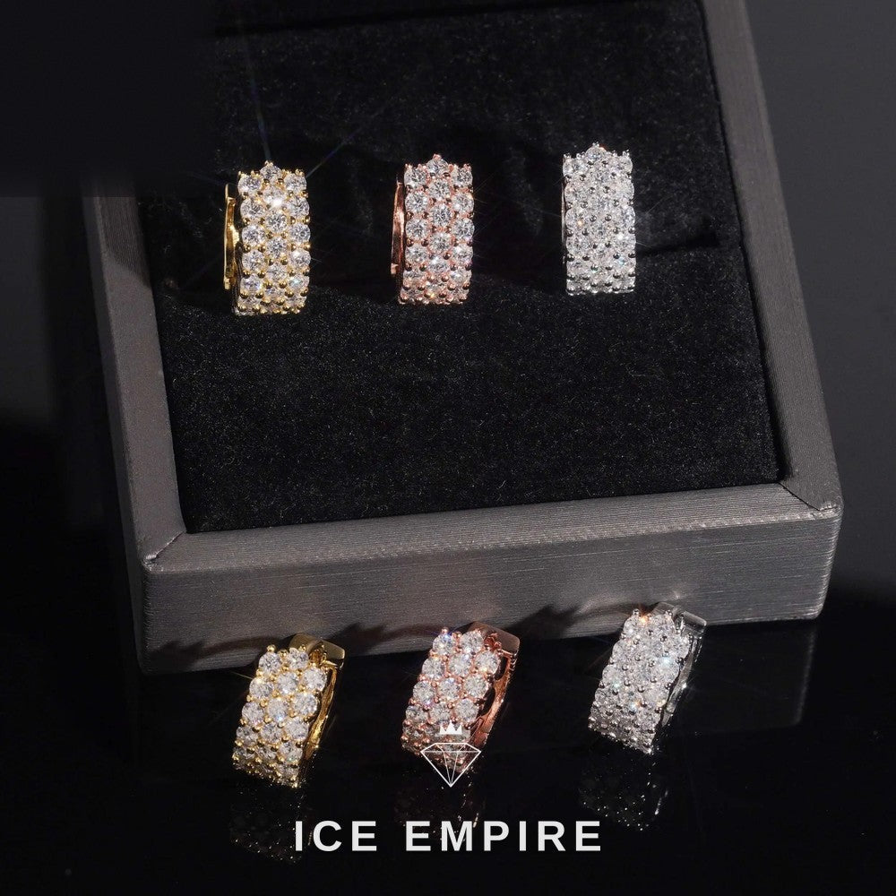 Iced Out 925 Silver Moissanite Stud Earrings
