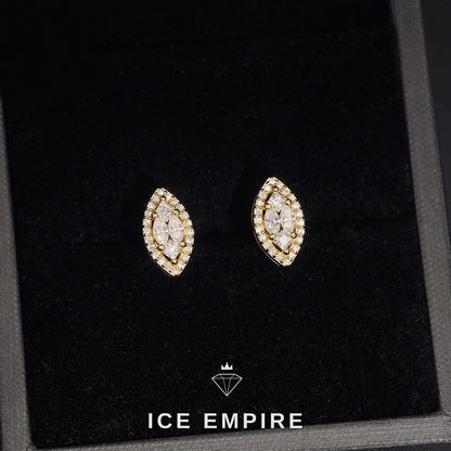 Iced Out Gold Plated Moissanite Stud Earrings