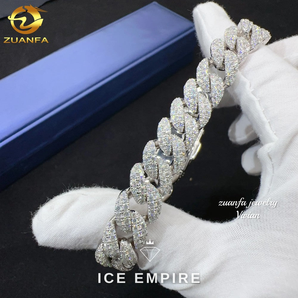 Iced Out Rose Gold Plated Moissanite Cuban Chain