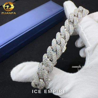 Iced Out Rose Gold Plated Moissanite Cuban Chain