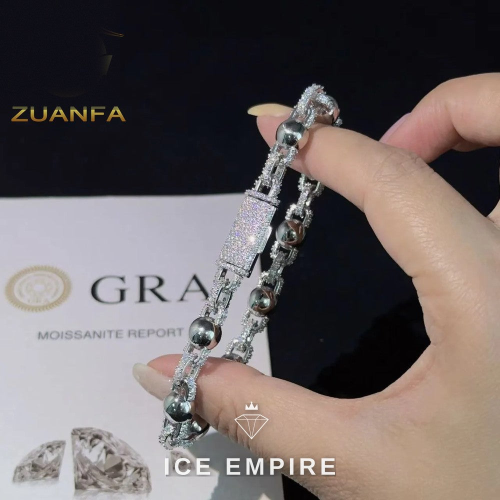 Iced Out Rose Gold Plated Moissanite Cuban Chain