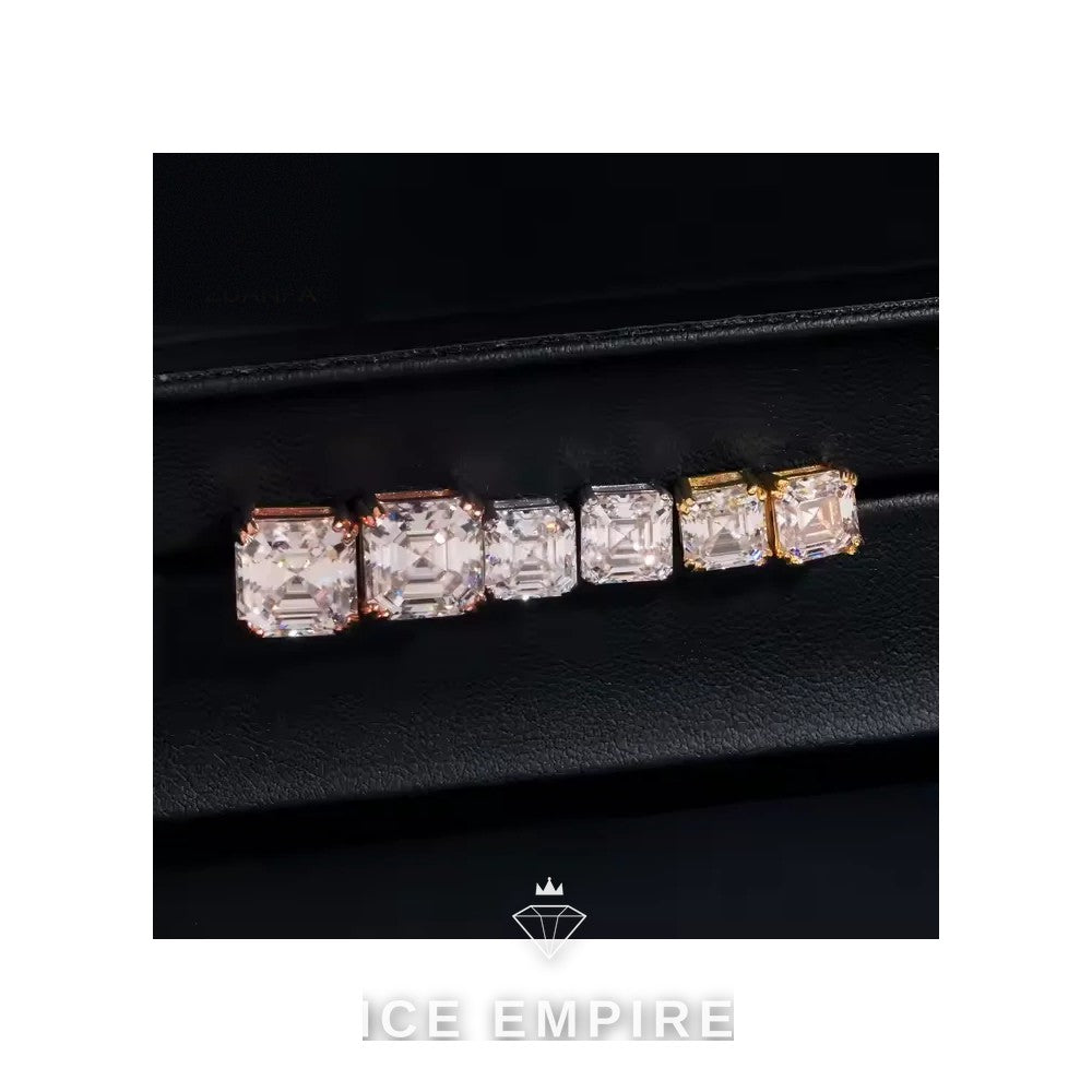 Iced Out Rose Gold Plated Moissanite Earrings