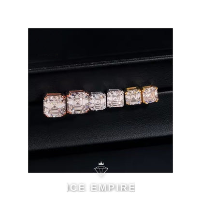 Iced Out Rose Gold Plated Moissanite Earrings