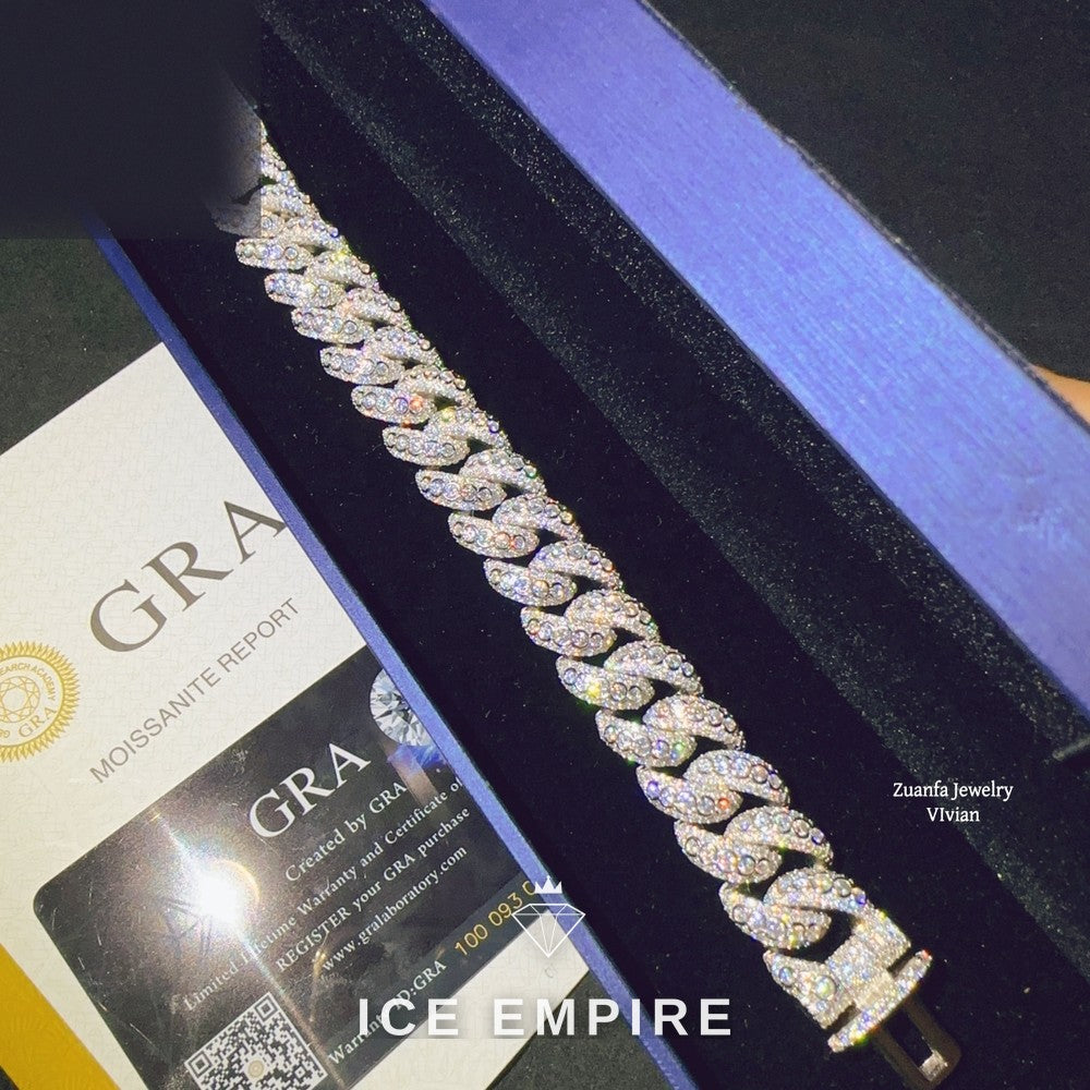 Iced Out Cross Rose Gold Plated Moissanite Cuban Chain