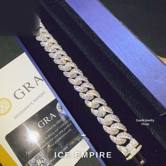 Iced Out Cross Rose Gold Plated Moissanite Cuban Chain