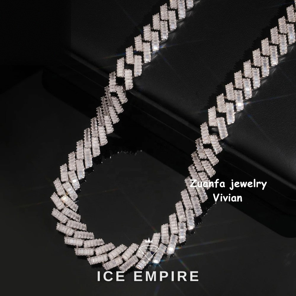 Iced Out Rose Gold Plated Moissanite Cuban Chain