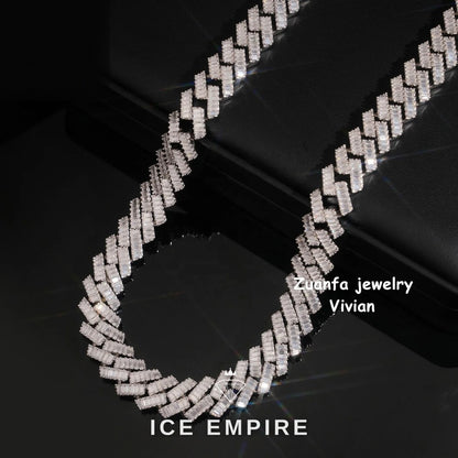 Iced Out Rose Gold Plated Moissanite Cuban Chain