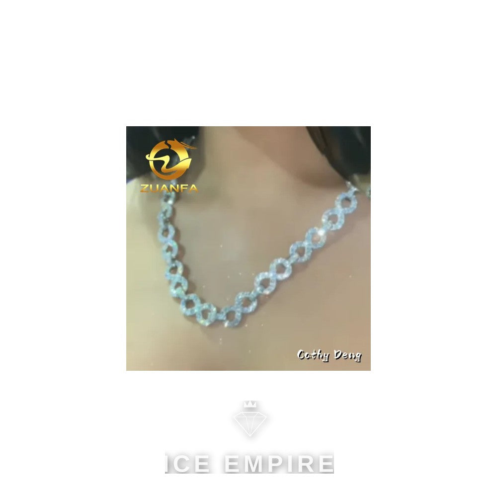 Iced Out Rose Gold Plated Moissanite Cuban Chain