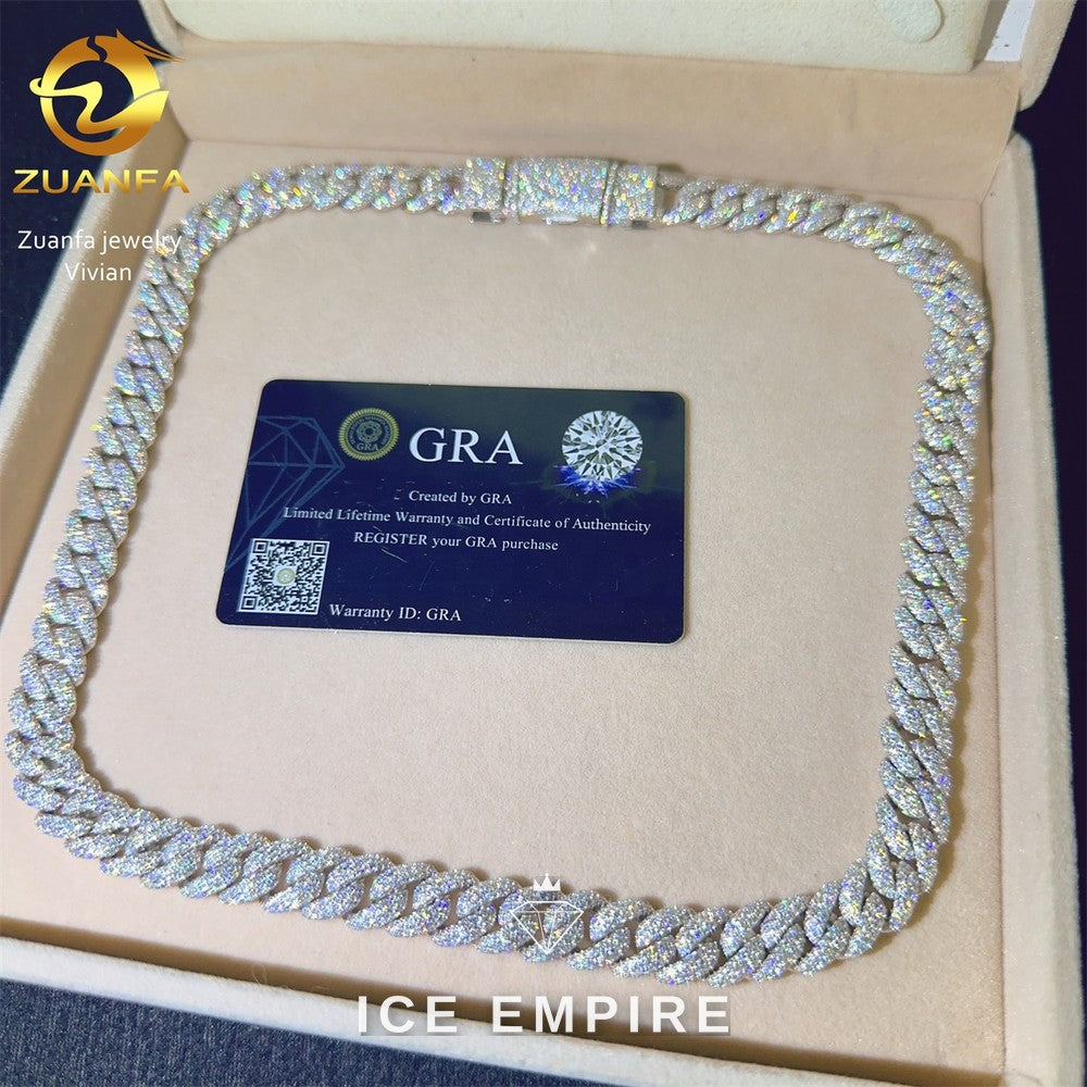 Iced Out Rose Gold Plated Moissanite Cuban Chain
