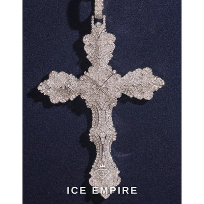 Iced Out Cross 925 Silver Moissanite Pendant